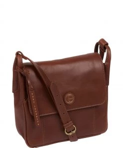 Pure Luxuries London Houghton Leather Cross-Body Bag Vintage Cognac