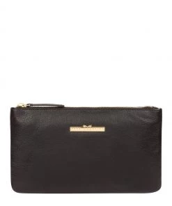 Pure Luxuries London Arlesey Leather Clutch Bag Cashmere Blue