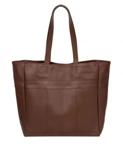 Pure Luxuries London Ripley Leather Extra Large Shopper Bag Saddle Tan