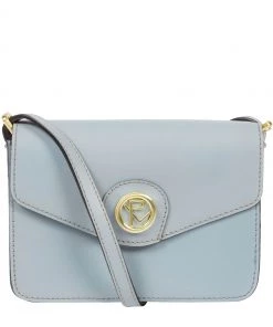 Pure Luxuries London Langdale Leather Cross-Body Bag Navy Blue