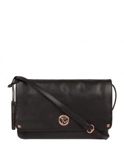 Pure Luxuries London Black Ermes Cross-Body Bag