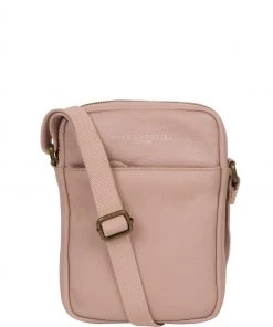 Pure Luxuries London Crew Leather Cross-Body Bag Pink