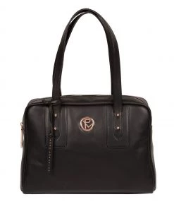 Pure Luxuries London Madox Leather Handbag Grey