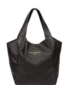Pure Luxuries London Pure Luxuries London Black Freer Leather Tote Bag