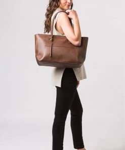 Pure Luxuries London Storrington Ombre Chestnut Leather Tote Bag