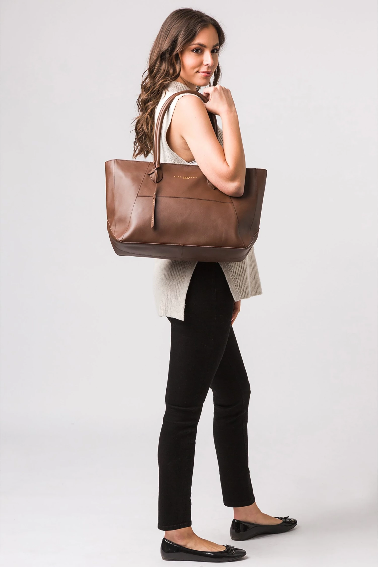 Pure Luxuries London Storrington Ombre Chestnut Leather Tote Bag 3 Pure Luxuries London Storrington Ombre Chestnut Leather Tote Bag