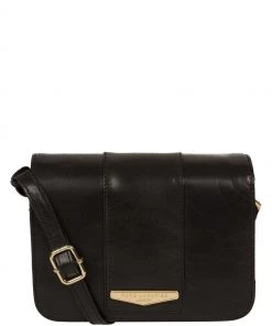 Pure Luxuries London Rosana Vegetable-Tanned Leather Cross-Body Bag Black