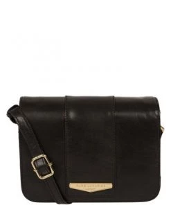Pure Luxuries London Rosana Vegetable-Tanned Leather Cross-Body Bag Black -Pure Luxuries shop unnamed file 732