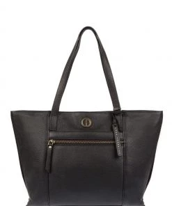 Pure Luxuries London Black Skye Leather Tote Bag