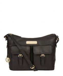 Pure Luxuries London Jenna Leather Shoulder Bag Brown