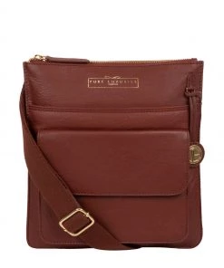 Pure Luxuries London Langley Leather Cross-Body Bag Blue