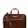 Pure Luxuries London Lauretta Vegetable-Tanned Leather Cross-Body Bag Italian Tan Brown