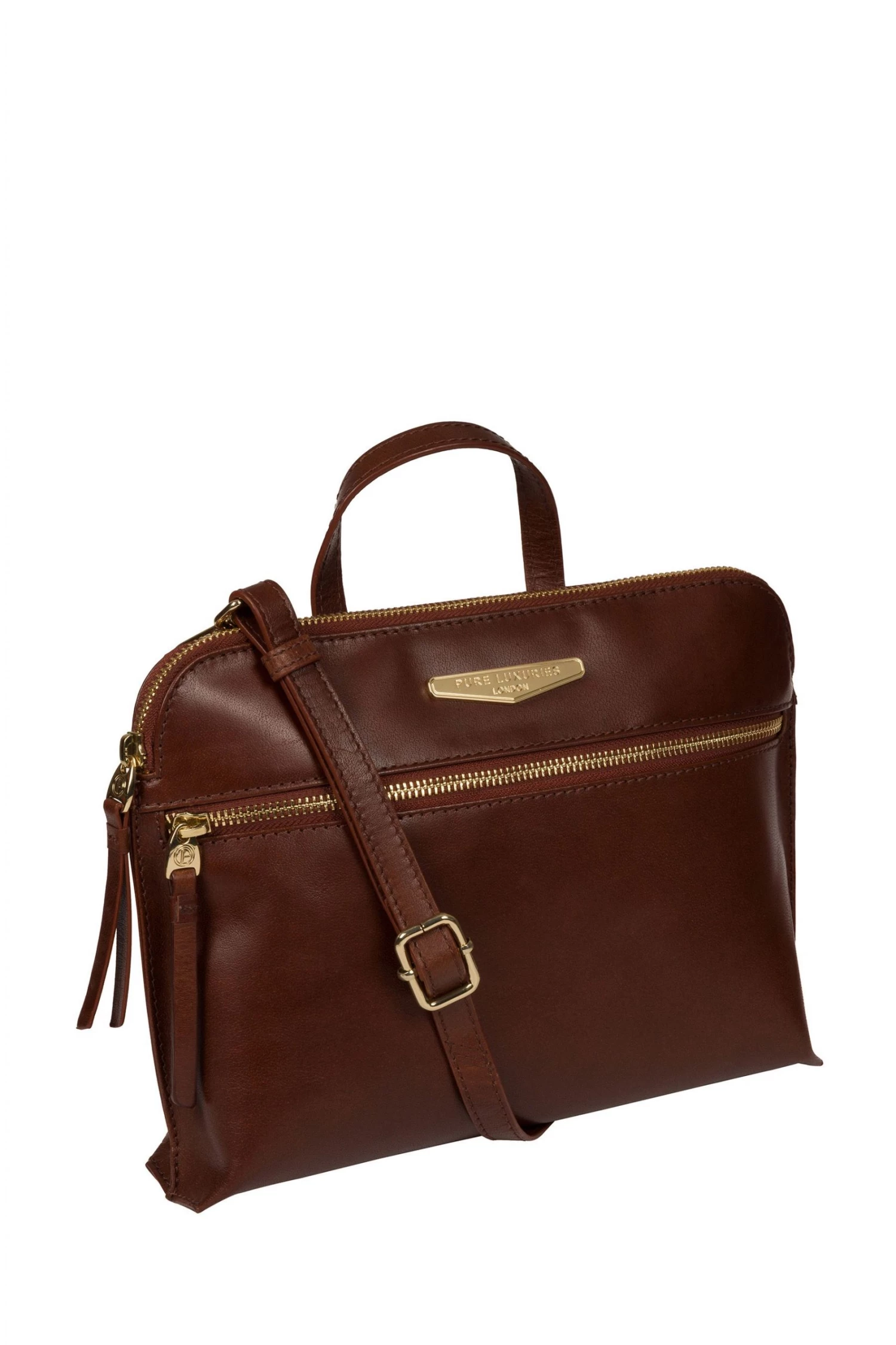 Pure Luxuries London Lauretta Vegetable-Tanned Leather Cross-Body Bag Italian Tan Brown 5 Pure Luxuries London Lauretta Vegetable-Tanned Leather Cross-Body Bag Italian Tan Brown - Image 3