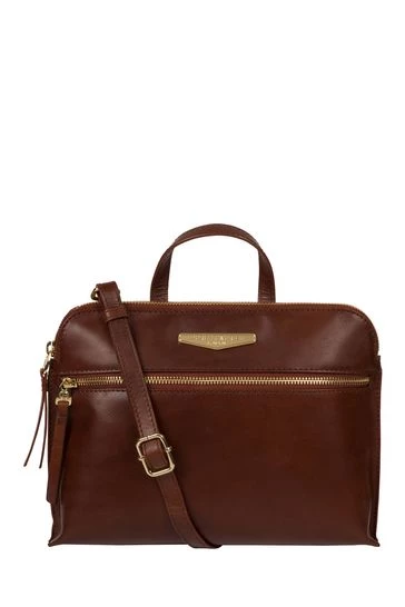 Pure Luxuries London Lauretta Vegetable-Tanned Leather Cross-Body Bag Italian Tan Brown 8 Pure Luxuries London Lauretta Vegetable-Tanned Leather Cross-Body Bag Italian Tan Brown - Image 6