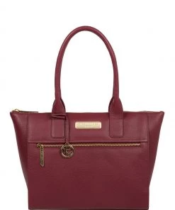 Pure Luxuries London Faye Leather Tote Bag Navy