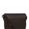 Pure Luxuries London Sanderson Leather Messenger Bag Brown