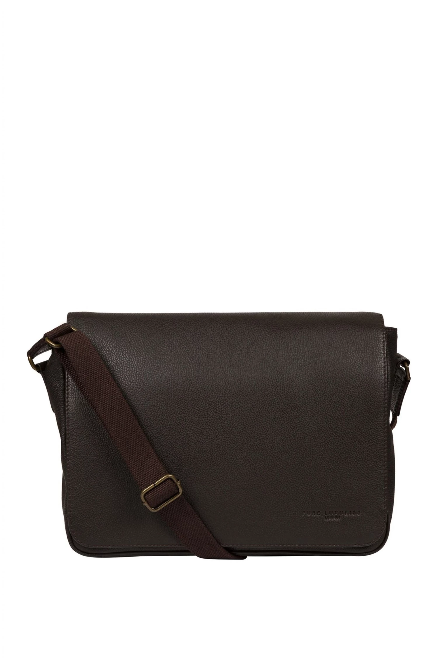 Pure Luxuries London Sanderson Leather Messenger Bag Brown 3 Pure Luxuries London Sanderson Leather Messenger Bag Brown