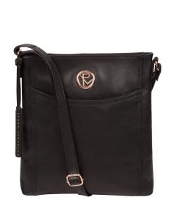 Pure Luxuries London Gilpin Leather Cross-Body Bag Black