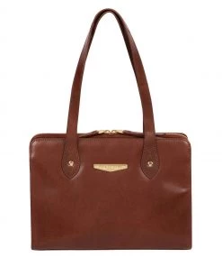 Pure Luxuries London Britt Vegetable Tanned Leather Handbag Italian Tan