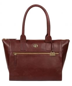 Pure Luxuries London Primrose Leather Tote Bag Hazelnut