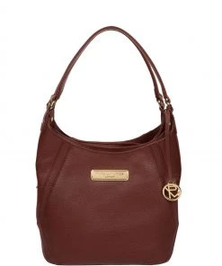 Pure Luxuries London Abigail Leather Shoulder Bag Chestnut