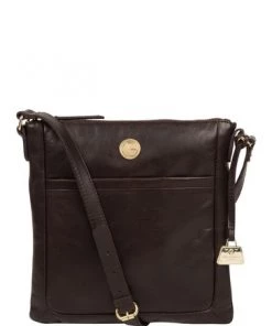 Pure Luxuries London Chestnut Brown Lotus Leather Cross-Body Bag -Pure Luxuries shop unnamed file 982